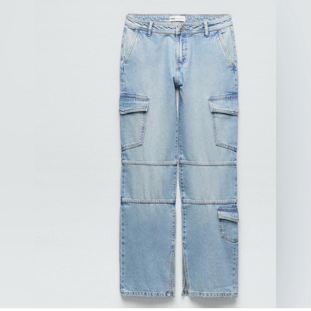Zara TRF cargo split jeans